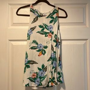 Large white tank blouse with flowers